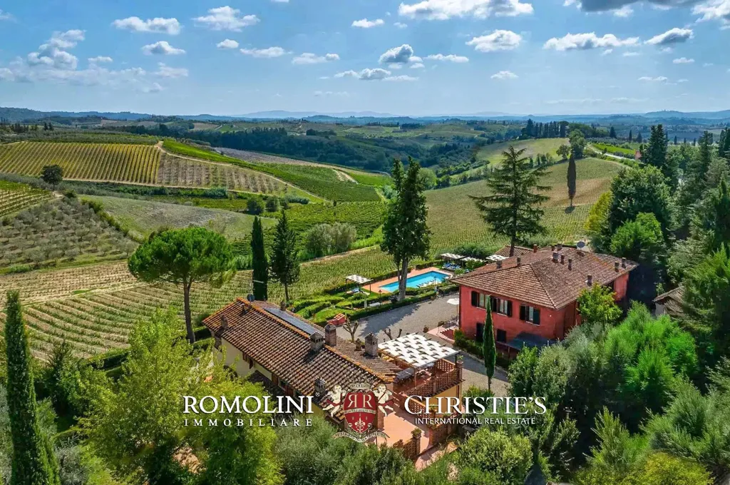 Vue aérienne - Villa with Pool and Vineyard in Certaldo, Tuscany
