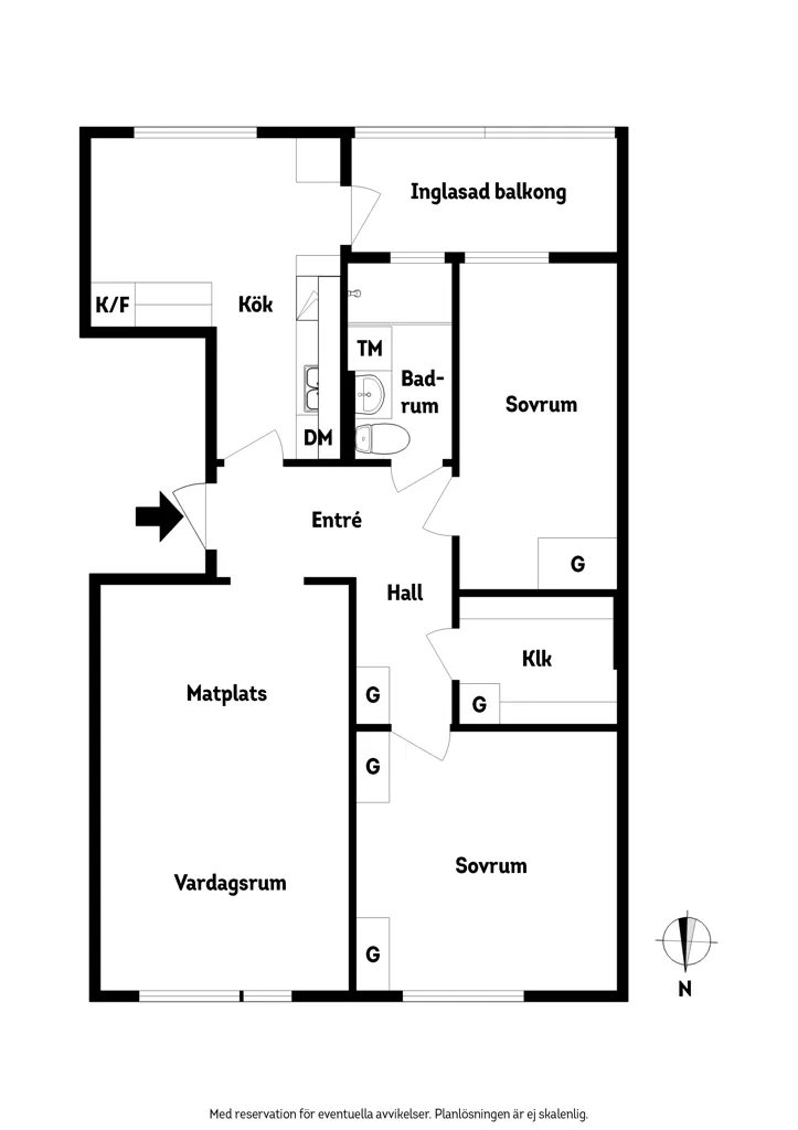 Plaan - Bright 1st Floor Flat with Balcony in Lantmilsgatan