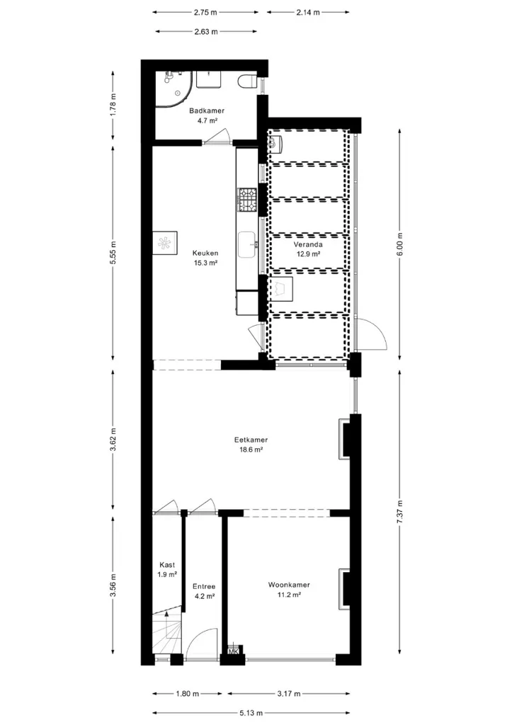 Plaan - Half Open Building with Garden in Lembeke