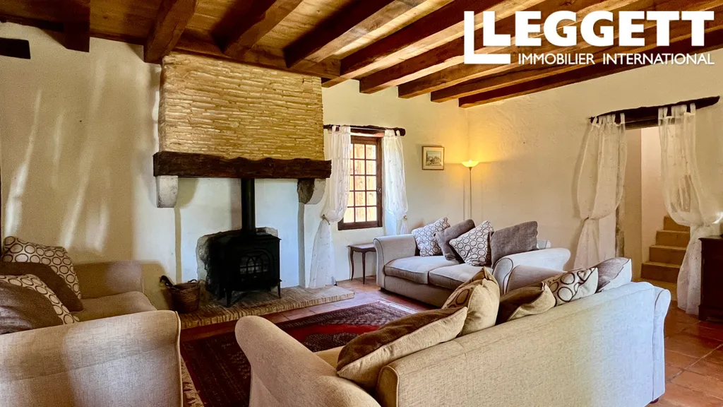 Living Room - Stone Farmhouse with Pool in Périgord