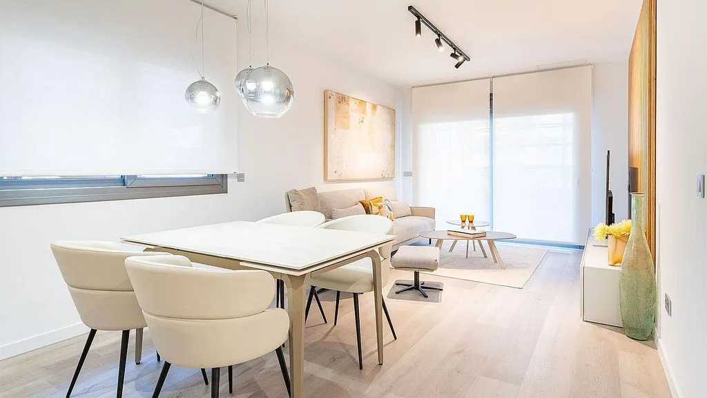 Dining Room - Apartment with Pool and Terrace in Salines