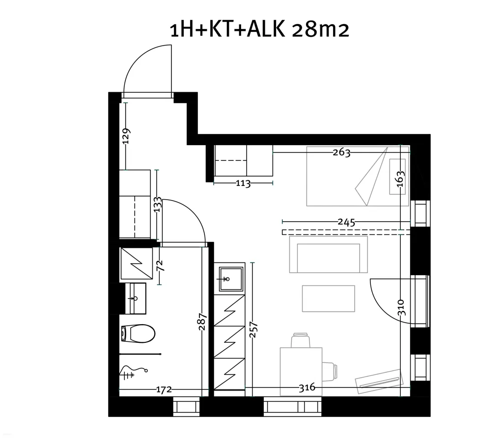 Plaan - Modern Flat with Balcony in Espoo Nöykkiö