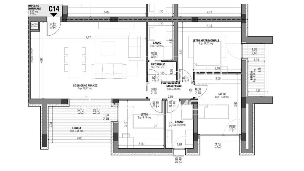 Plan - Luxury Apartment with Solar Panels in Modena