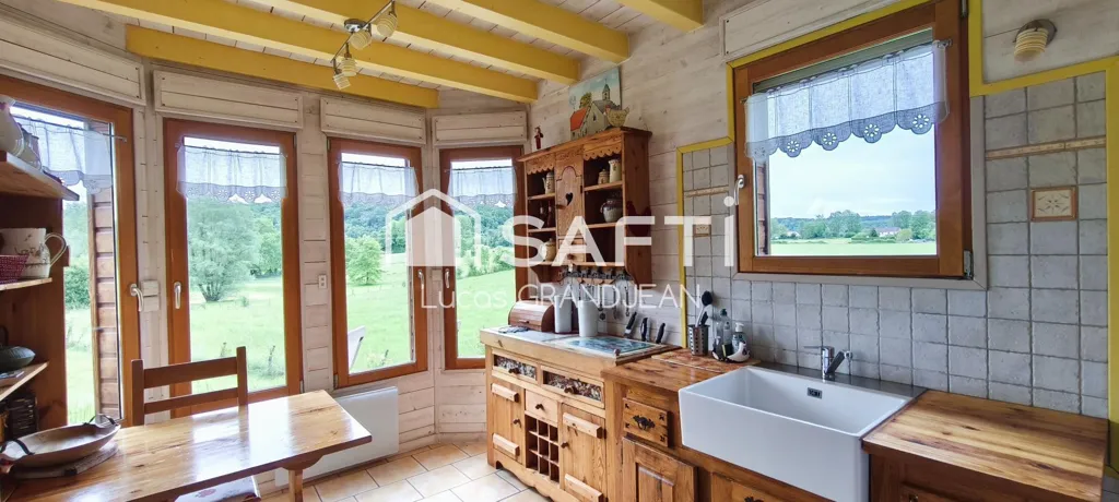Cuisine - Chalet avec Vue Lac et Sauna près de Chalain