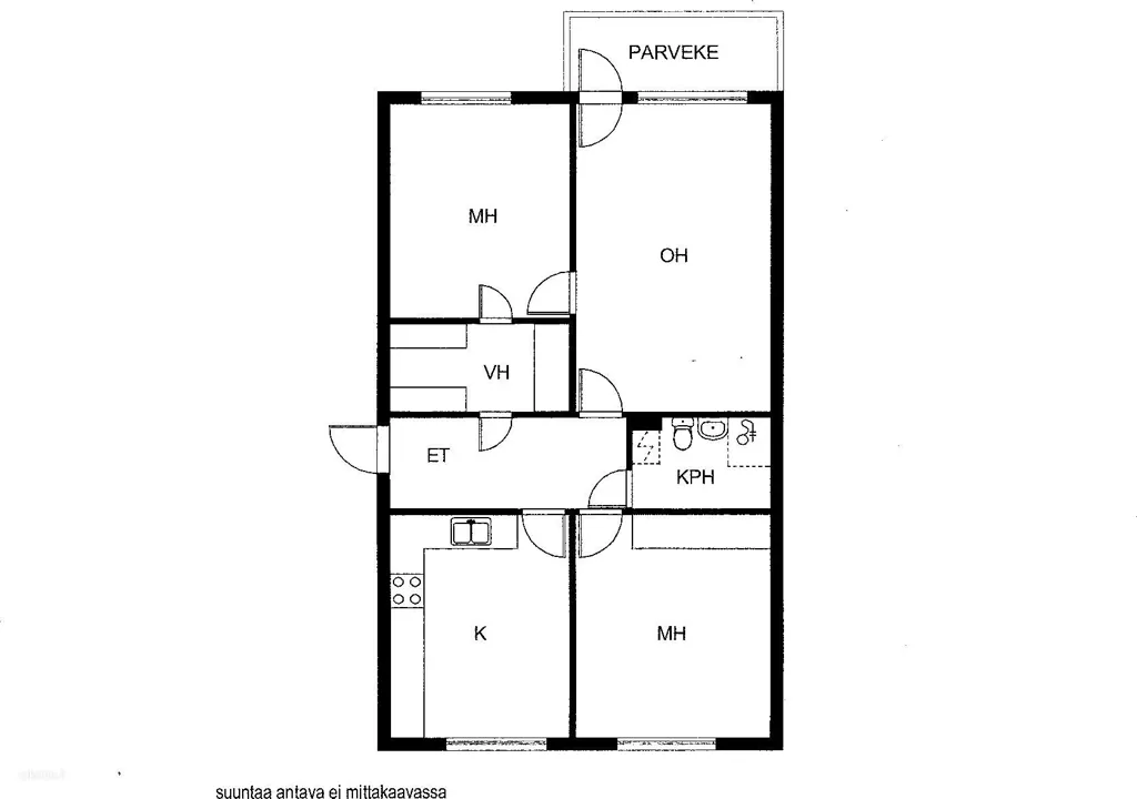 Planimetria - Terraced Apartment with Balcony in Tornio