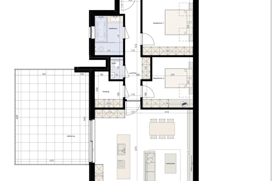 Planimetria - Penthouse with Terrace near Roosdaal Centre