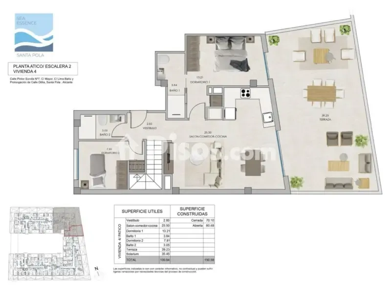 Plaan - Penthouse with Terrace in Santa Pola