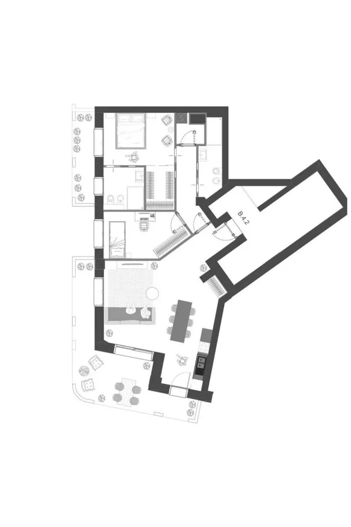 Plan - Luxury Penthouse with Terrace in Milan