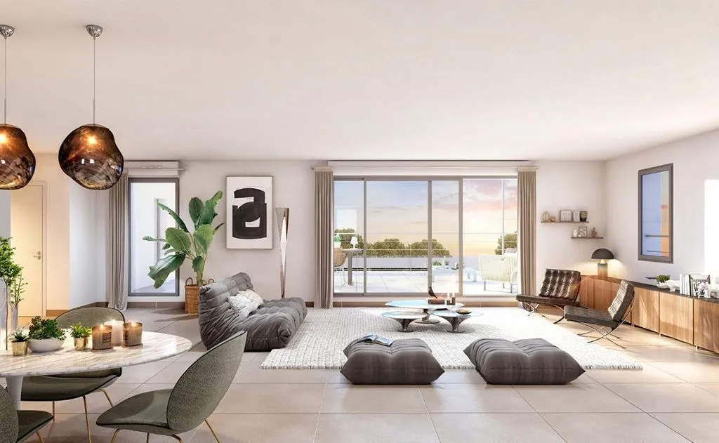 Séjour - Appartement Luxe avec Jardin à Aix-en-Provence