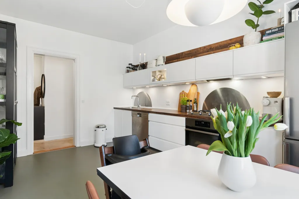 Köök - Apartment with Corner Balcony in Valby