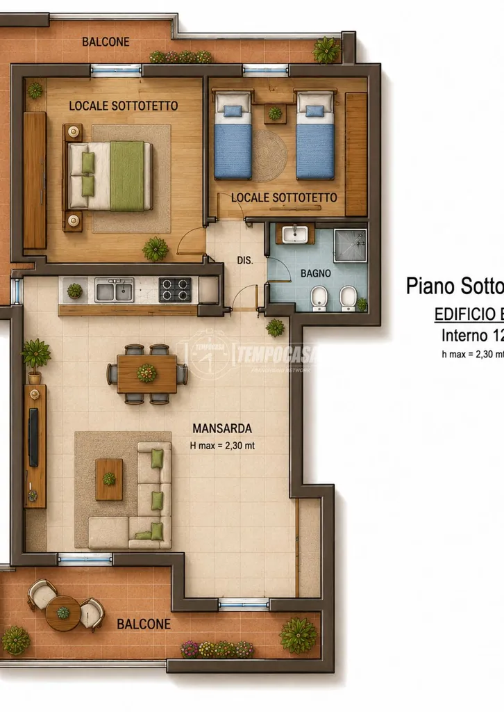 Plaan - Spacious 2-Bedroom with Balcony in Oristano
