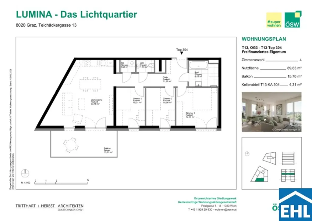 Plan - Light-Focused Apartments with Outdoor Space in Graz