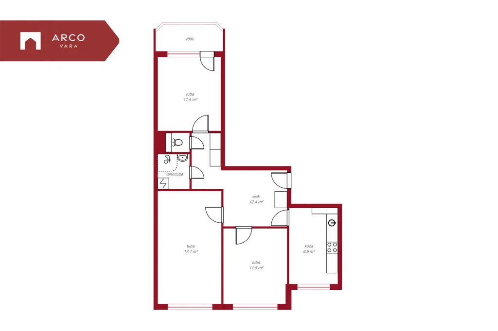 Plan - Panel Building Flat with Balcony in Seli