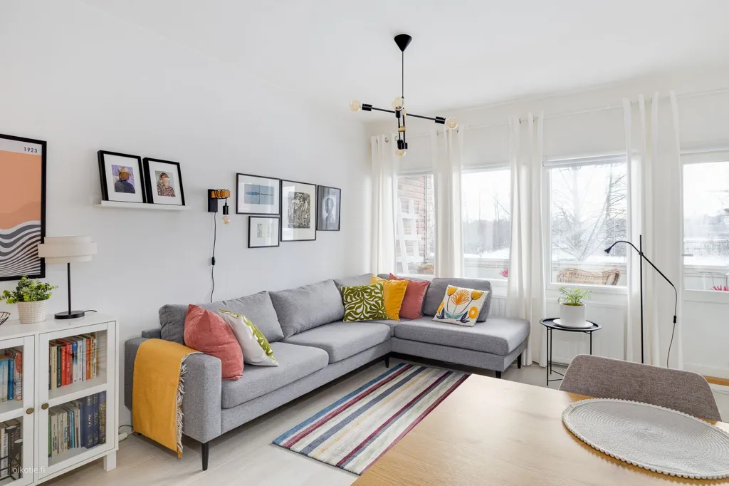 Living Room - Fully Renovated Flat with Balconies in Vaasa