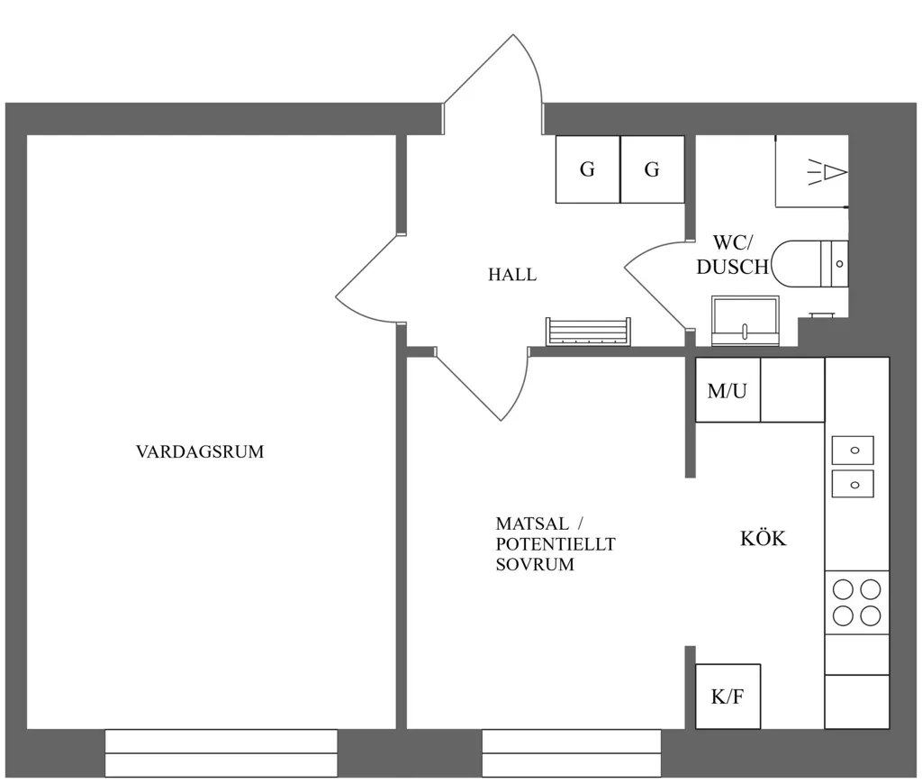 Plaan - Modernised Flat with Balcony in Norrköping