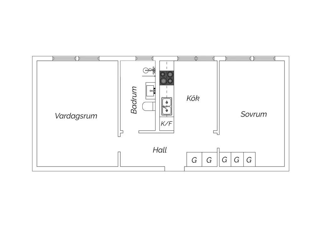 Planimetria - Well-Planned Two-Bedroom Flat with Garden Access