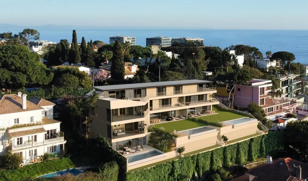 Vue aérienne - Duplex with Pool in Cascais