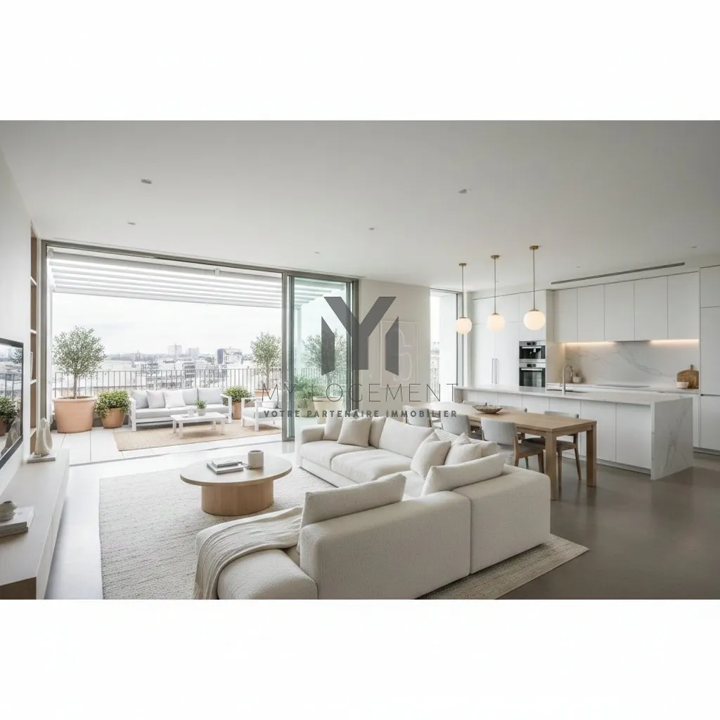 Séjour - Appartement Lumineux avec Terrasse à Marseille