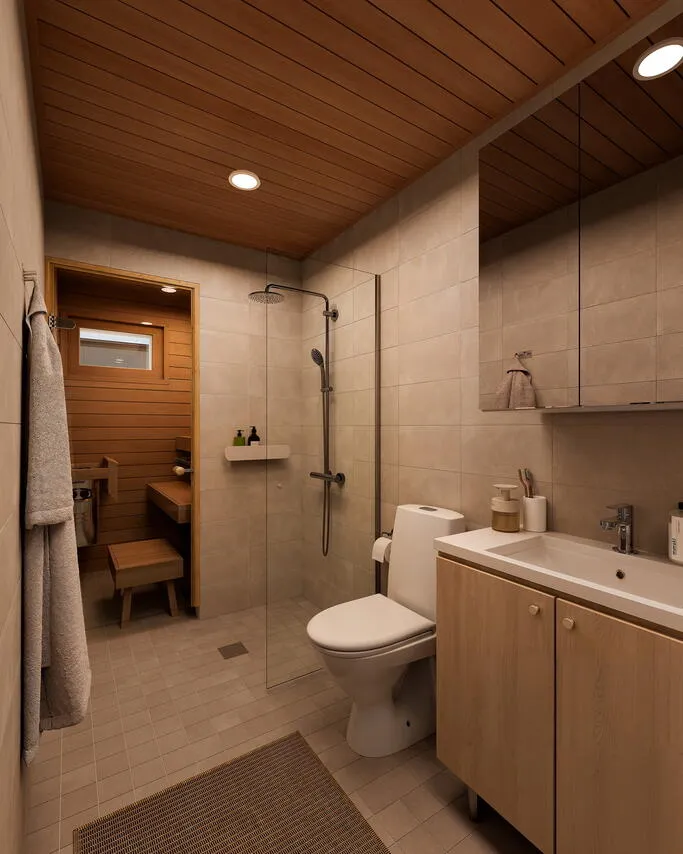 Salles de bain - Modern Apartments with Sauna in Rovaniemi