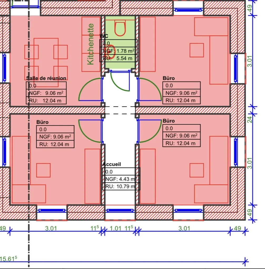 Plan - Locaux Commerciaux Neufs à Rodershausen près de la Frontière