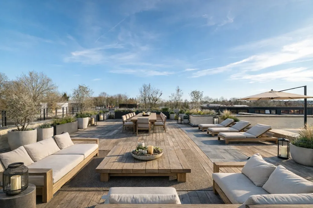 Terrasse - Penthouse avec Piscine Panoramique à Doornik