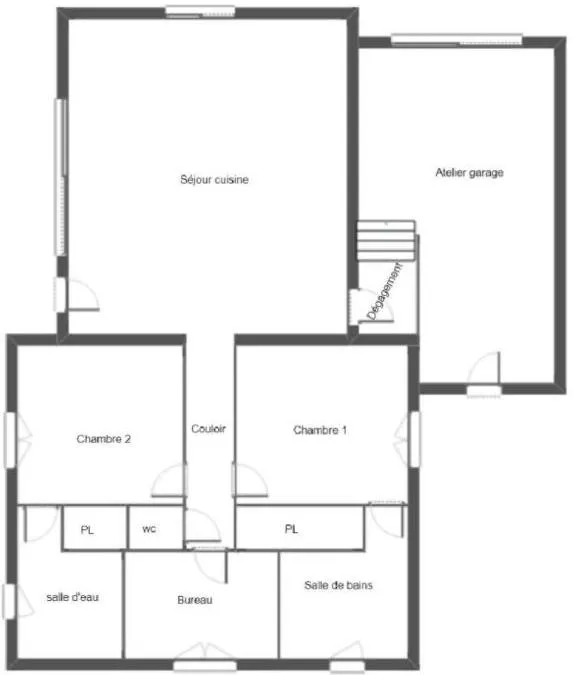 Plan - Villa avec Atelier à Mirande