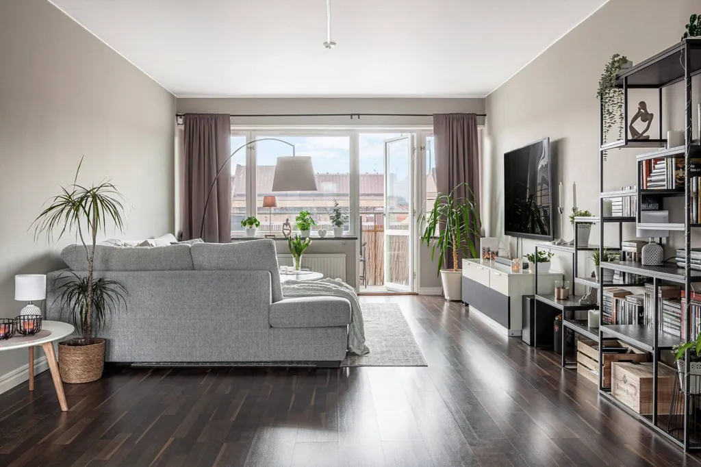 Living Room - Well-Planned Penthouse with Two Balconies in Södertälje