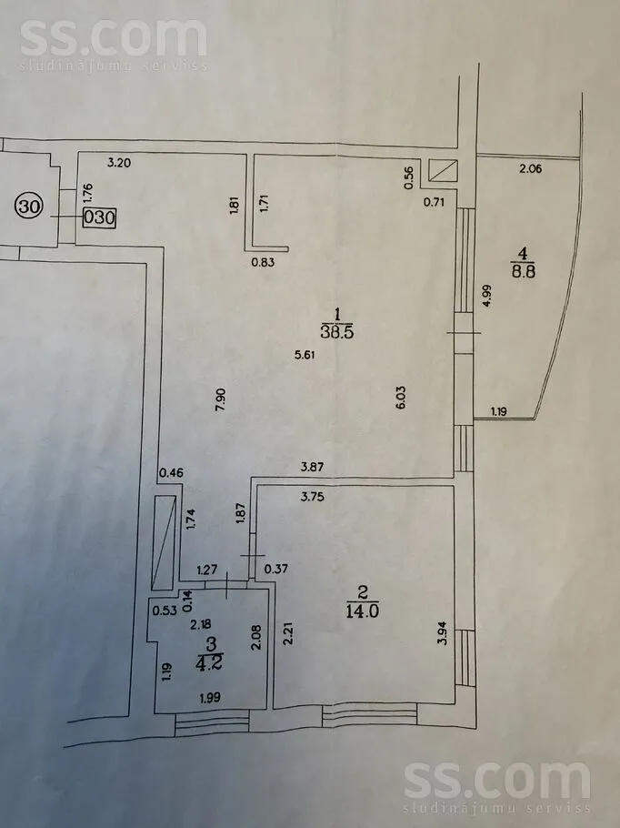 Plan - Two-Bedroom Apartment with Balcony in Riga Centre