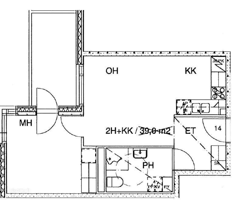 Plaan - 2-toaline korter asukohas FI