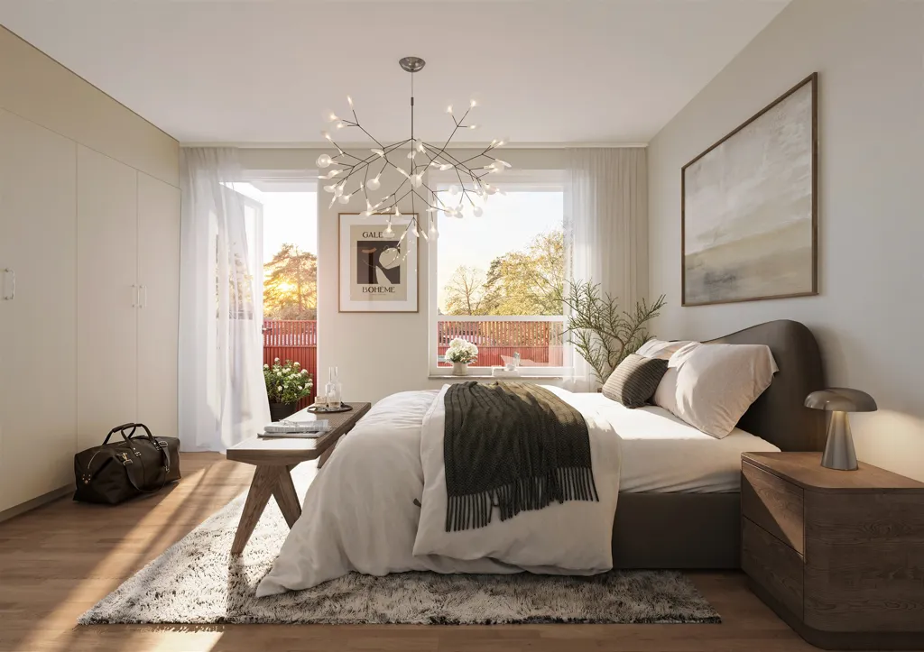 Camere da letto - Modern Flat with West-Facing Balcony in Bromma