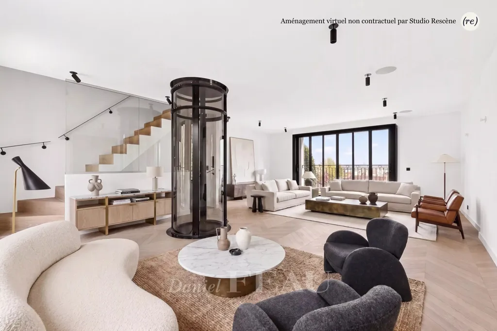 Séjour - Maison Contemporaine avec Vue Paris à Suresnes