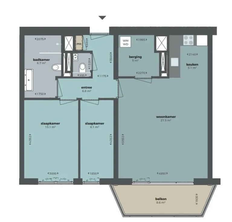 Planimetria - New Apartment with Waterfront View in Amsterdam
