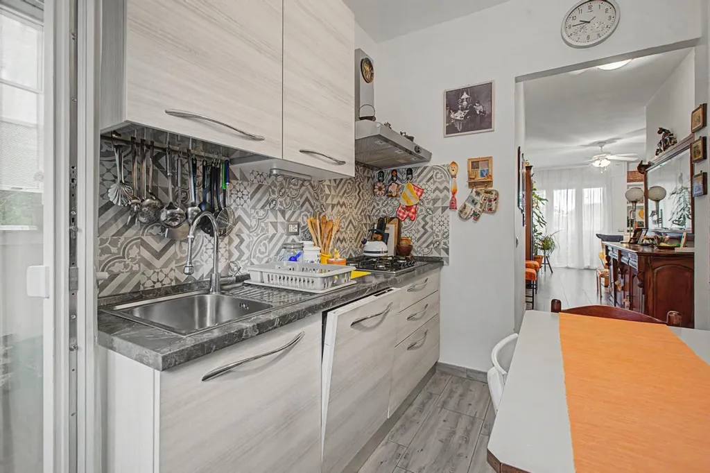 Kitchen - Rear-Accessed Apartment with Parking in Milan