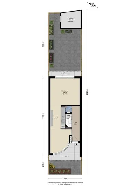 Floor Plan - Modernised House with Garden in Hoorn