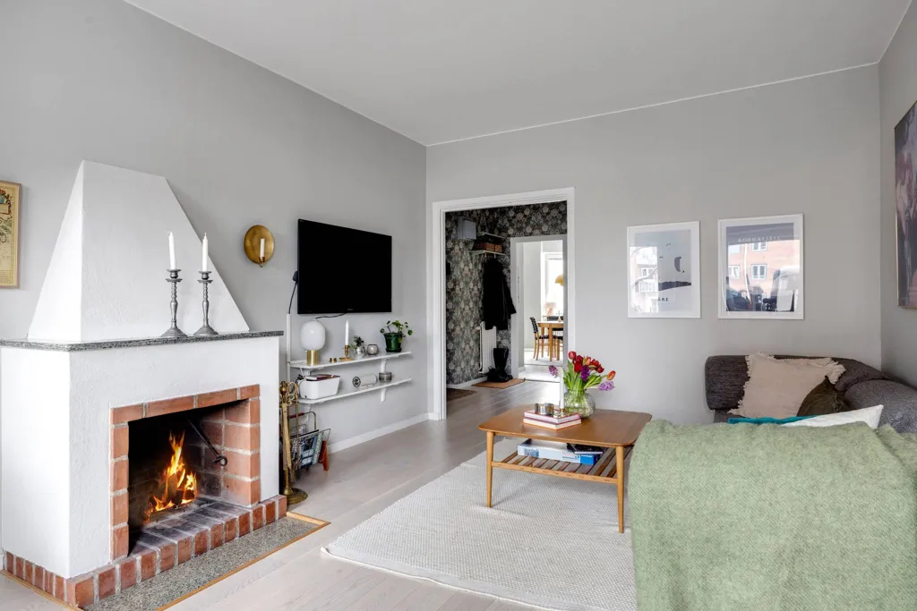 Living Room - Renovated Flat with Garden in Främre Luthagen