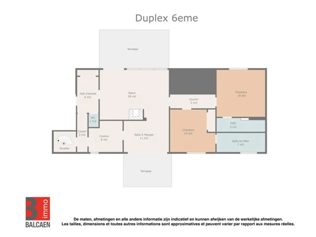 Floor Plan - Duplex and Studio with Terraces in Jette