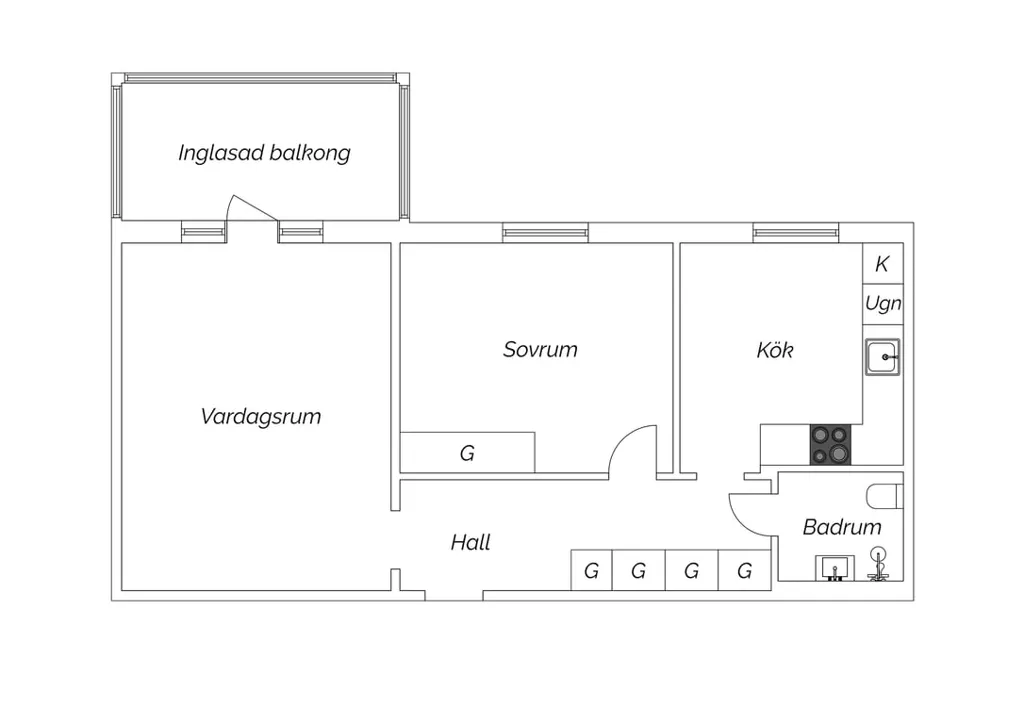 Plan - Modernised Flat with Glass Balcony in Central Location