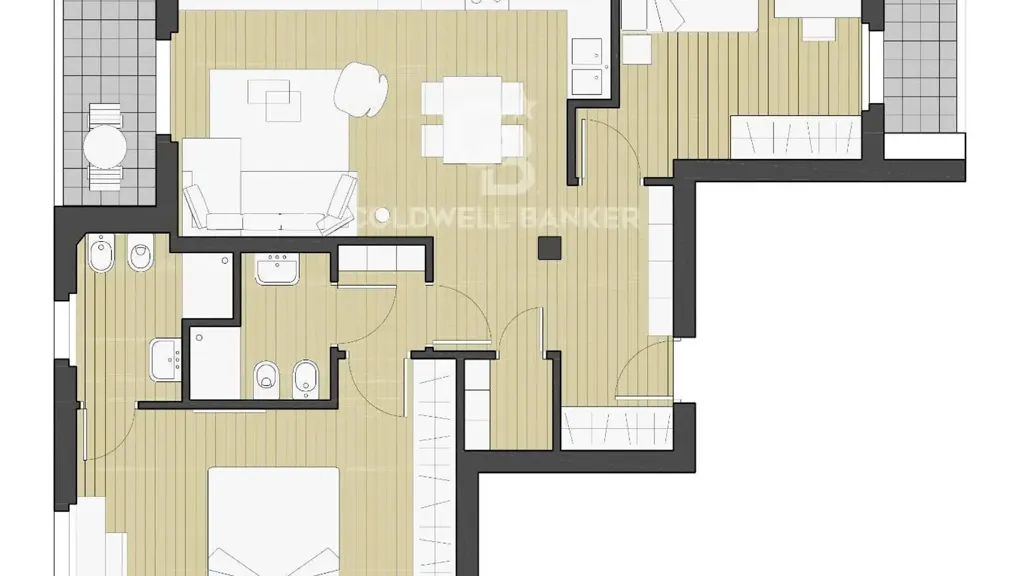 Plan - Rearranged Apartment with Balcony in Milan