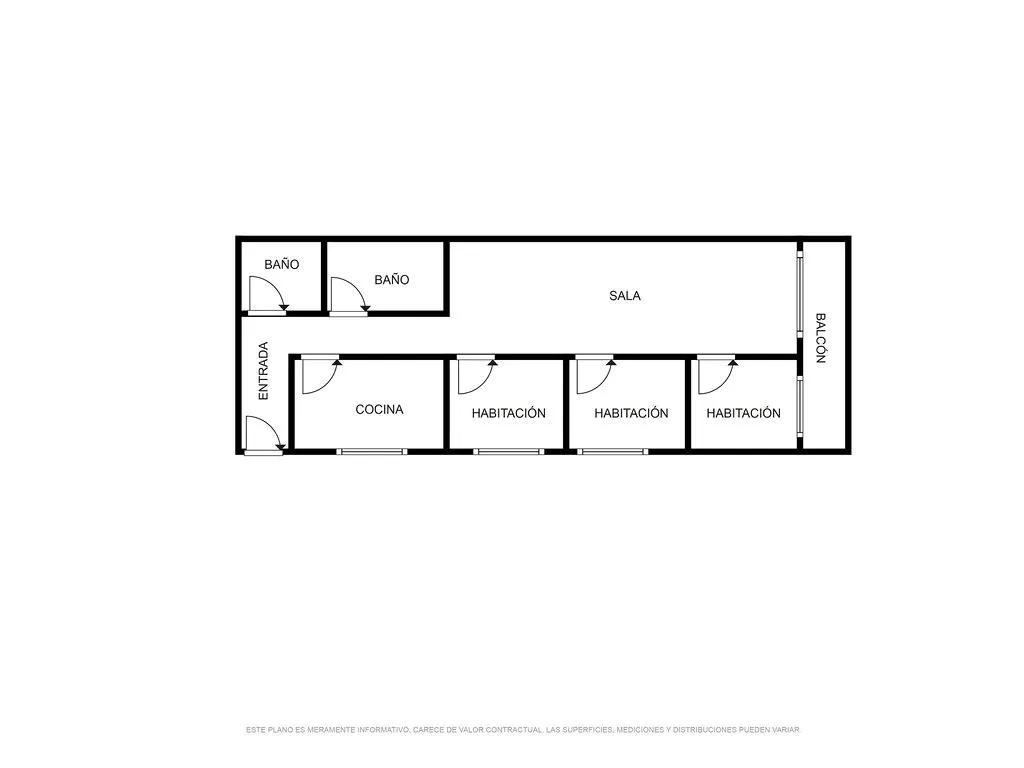 Plan - Three-Bedroom Flat in Petrer Centre