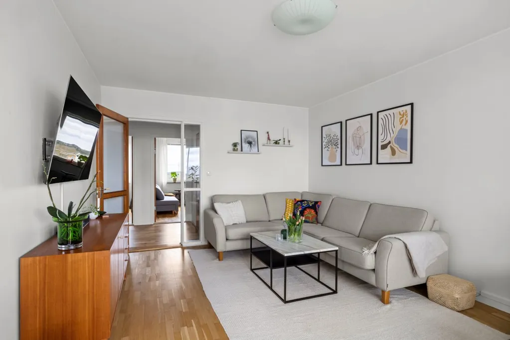 Living Room - Renovated Apartment with Balcony in Tyresö