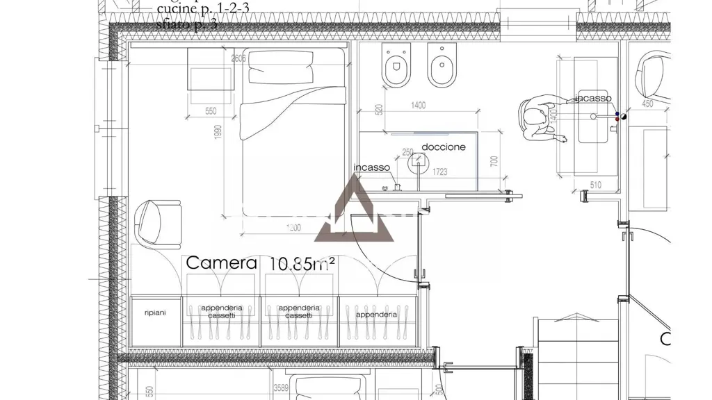 Plan - Attico with Terraces in Treviso