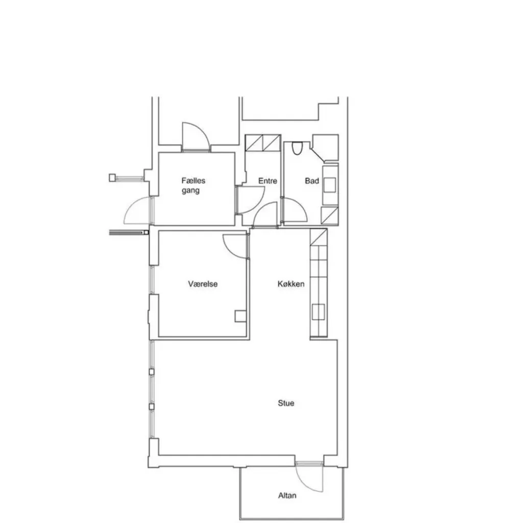 Floor Plan - 2-Bed Apartment with Balcony in Vejle