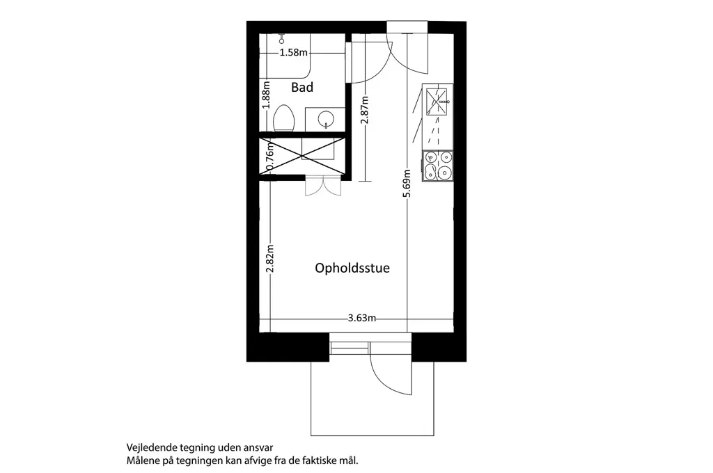 Plaan - 1-Bed Flat with Balcony in Risskov