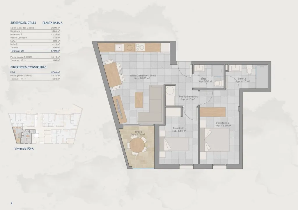Plan - New Build Beach Apartment with Terrace in Los Cuarteros