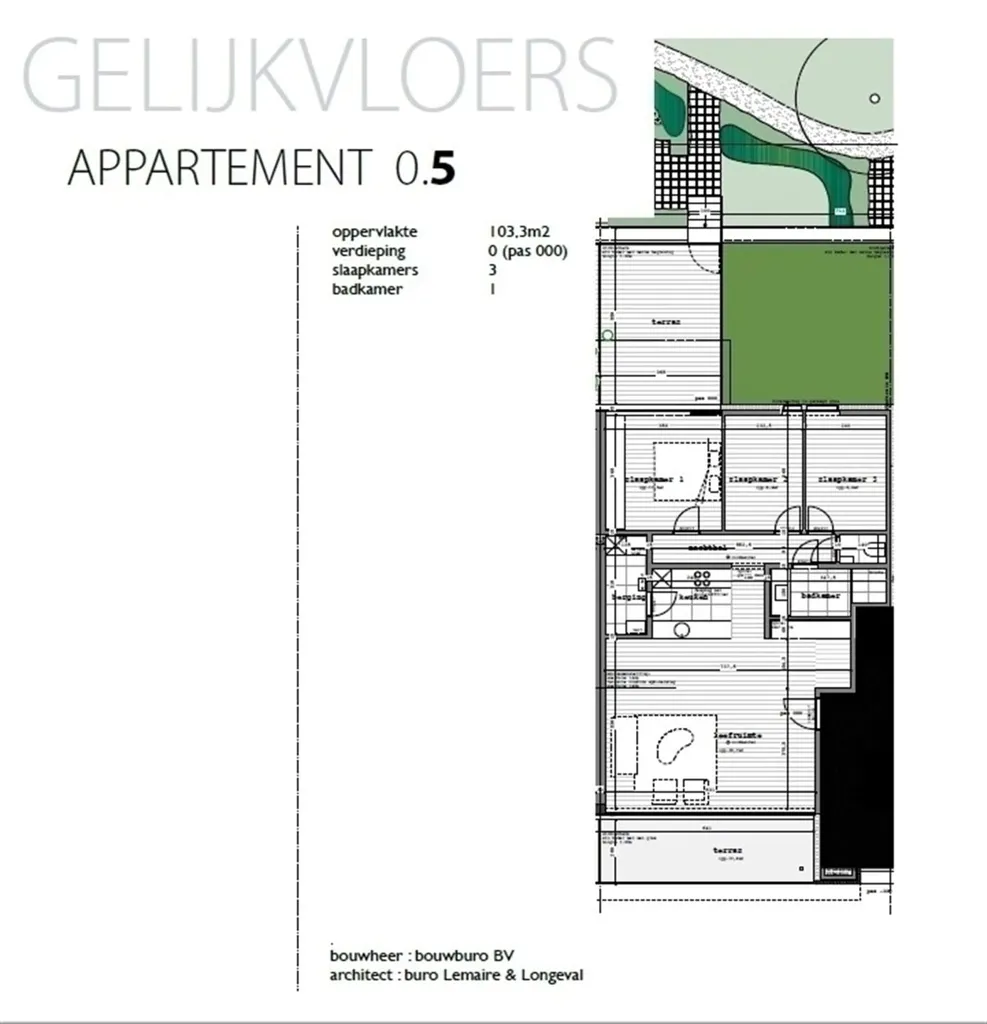 Appartement 2 chambres à Ninove