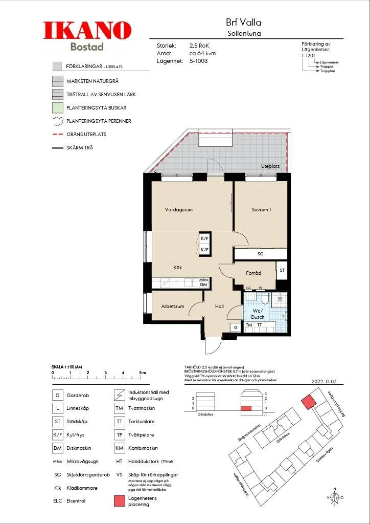 Plan - Modern Apartment with Lakeside Terrace in Sollentuna