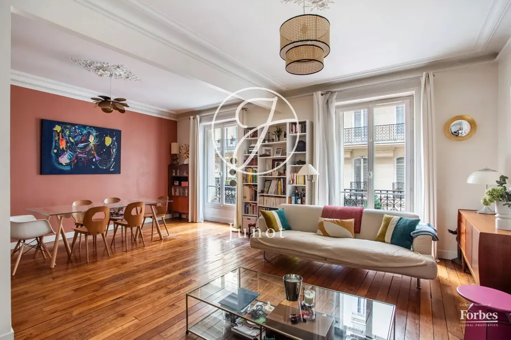 Séjour - Appartement Charmant 3/4 Pièces avec Parquet à Paris 17ème