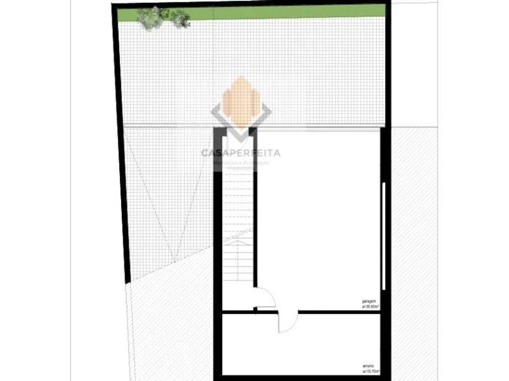 Plan - New 3-Front House with Garden in Canelas