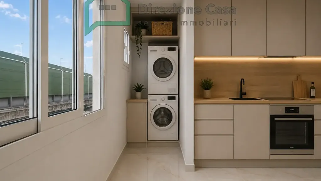 Buanderie - Rear-Facing Apartment with Balcony in Naples