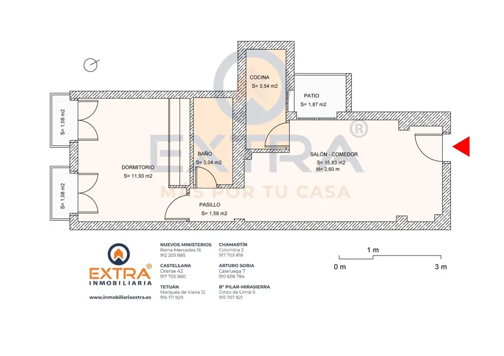 Plan - Semi-detached Flat with Balconies in Castilla, Madrid